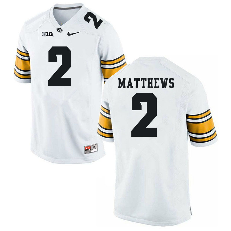 Men #2 Quavon Matthews Iowa Hawkeyes College Football Jerseys Sale-White